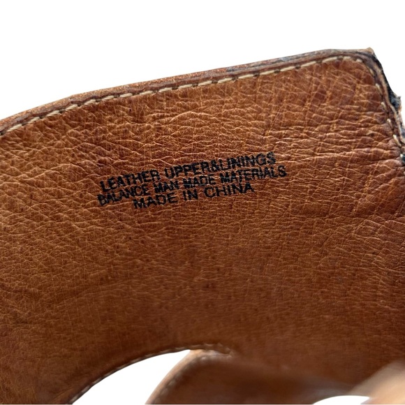 BORN Brown Leather Wedge Slide Sandals 10 - Picture 10 of 11